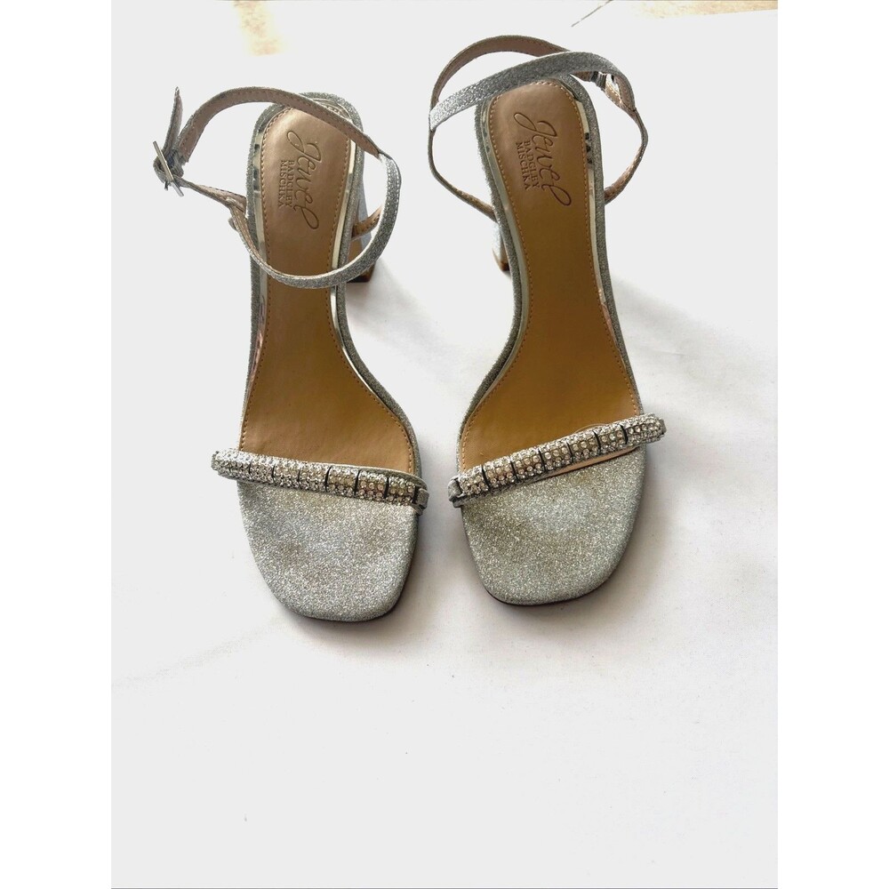 Jewel Badgley Mischka Sandals Ankle Stap Rhinestones Size 7